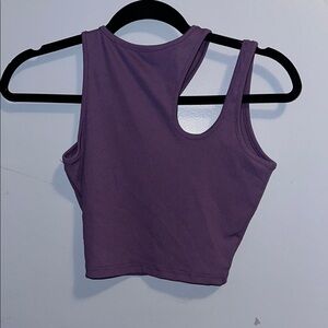 Purple Ribbed Tank Top
